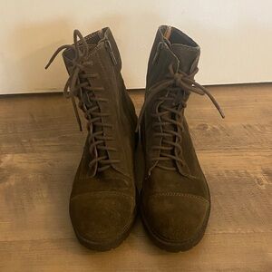 Lucky Brand Combat Suede Lace-Up Boots